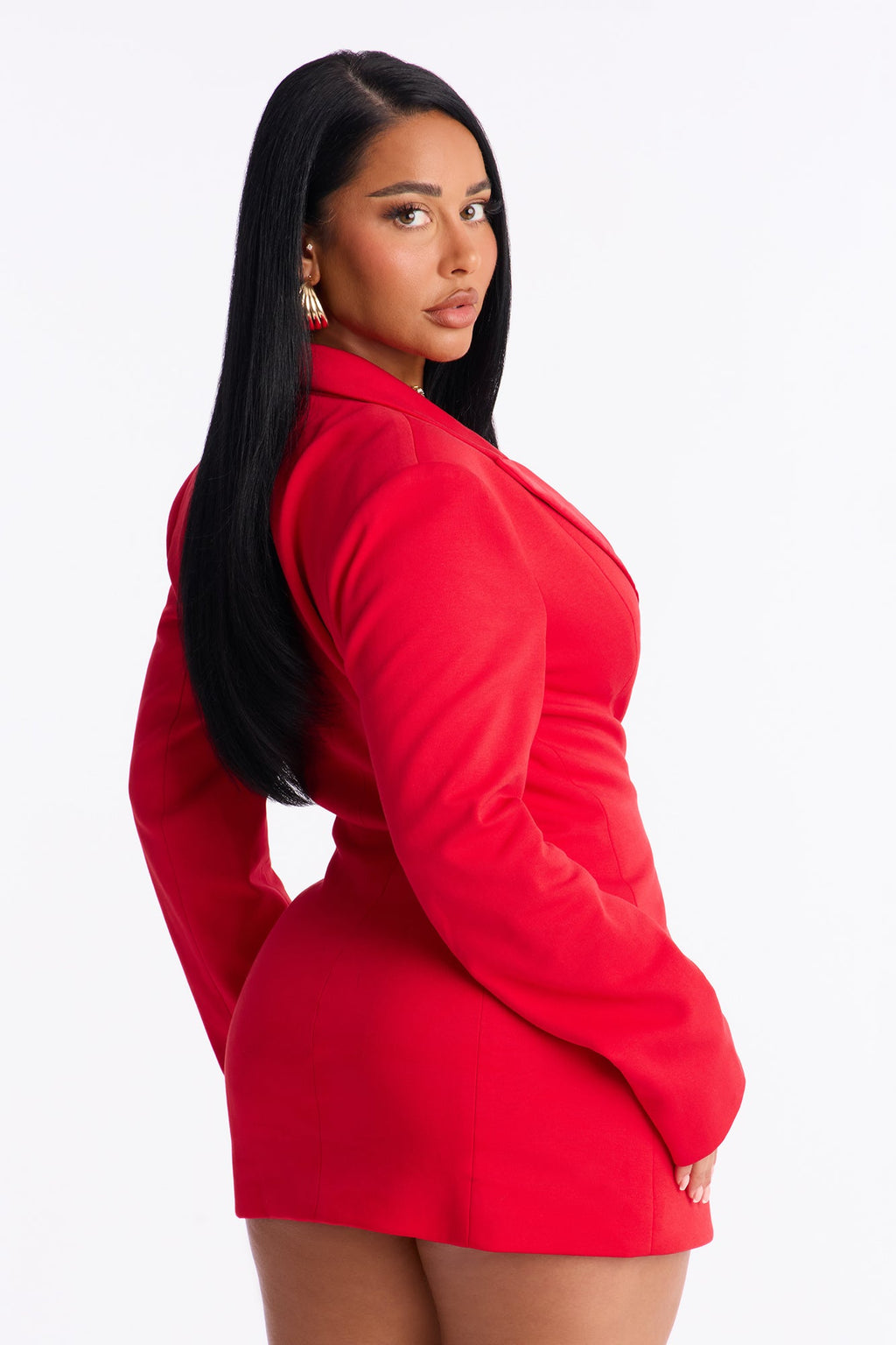 Noemi Micro Mini Blazer Dress - Red
