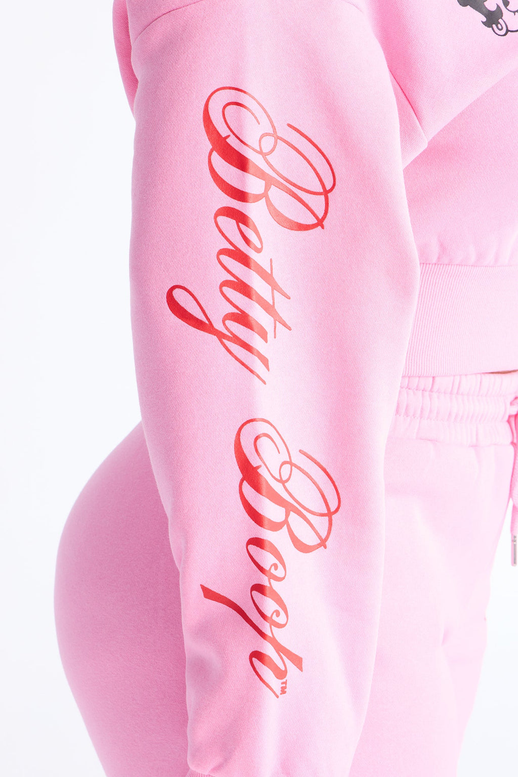 Von Dutch x Betty Boop Fleece Smooch Print Sweatshirt Zip Up - Pink