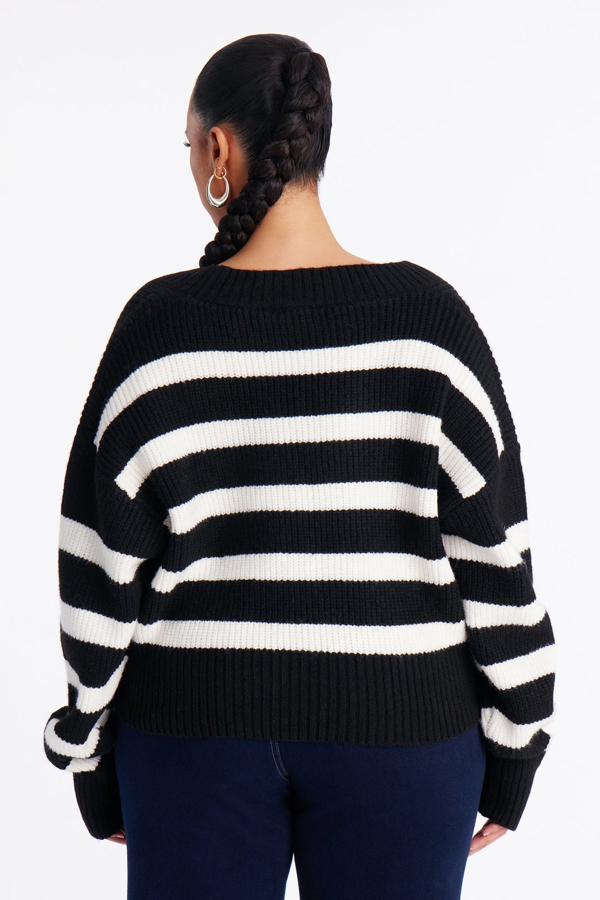 Sweet Moments Striped Cardigan - Black