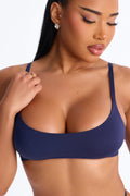 Light As A Feather Microfiber Scoop Bralette - Navy
