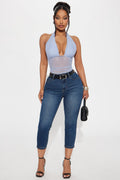 Wait Up Stretch Denim Capris - Dark Wash