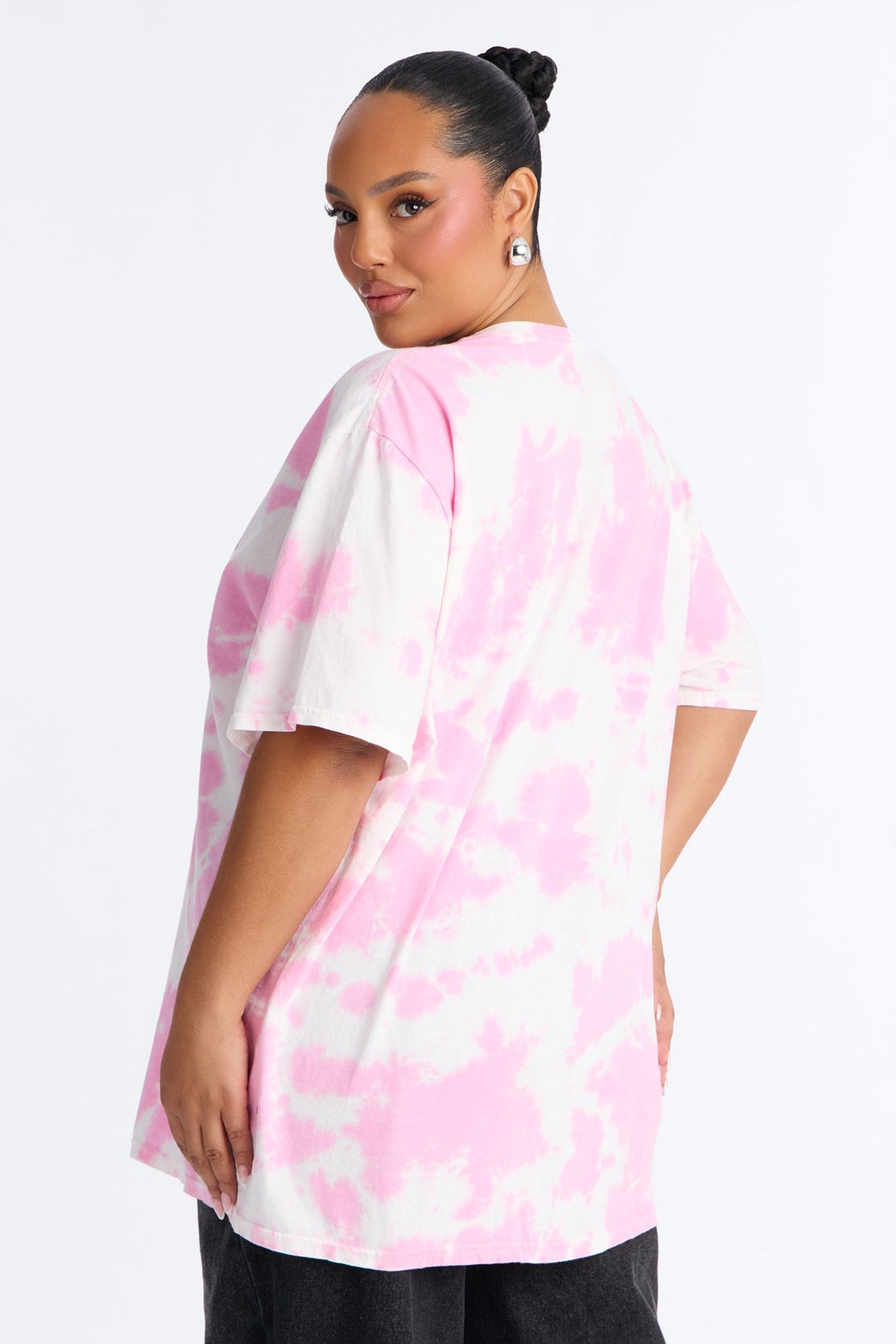 Hello Kitty Washed Oversized Crew Neck Tshirt - Pink/combo