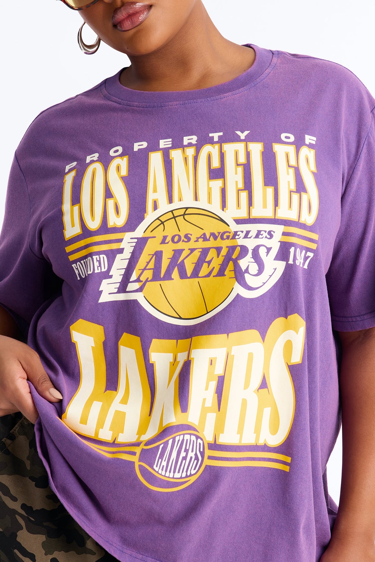 NBA LA Lakers Washed Oversized Tee - Purple