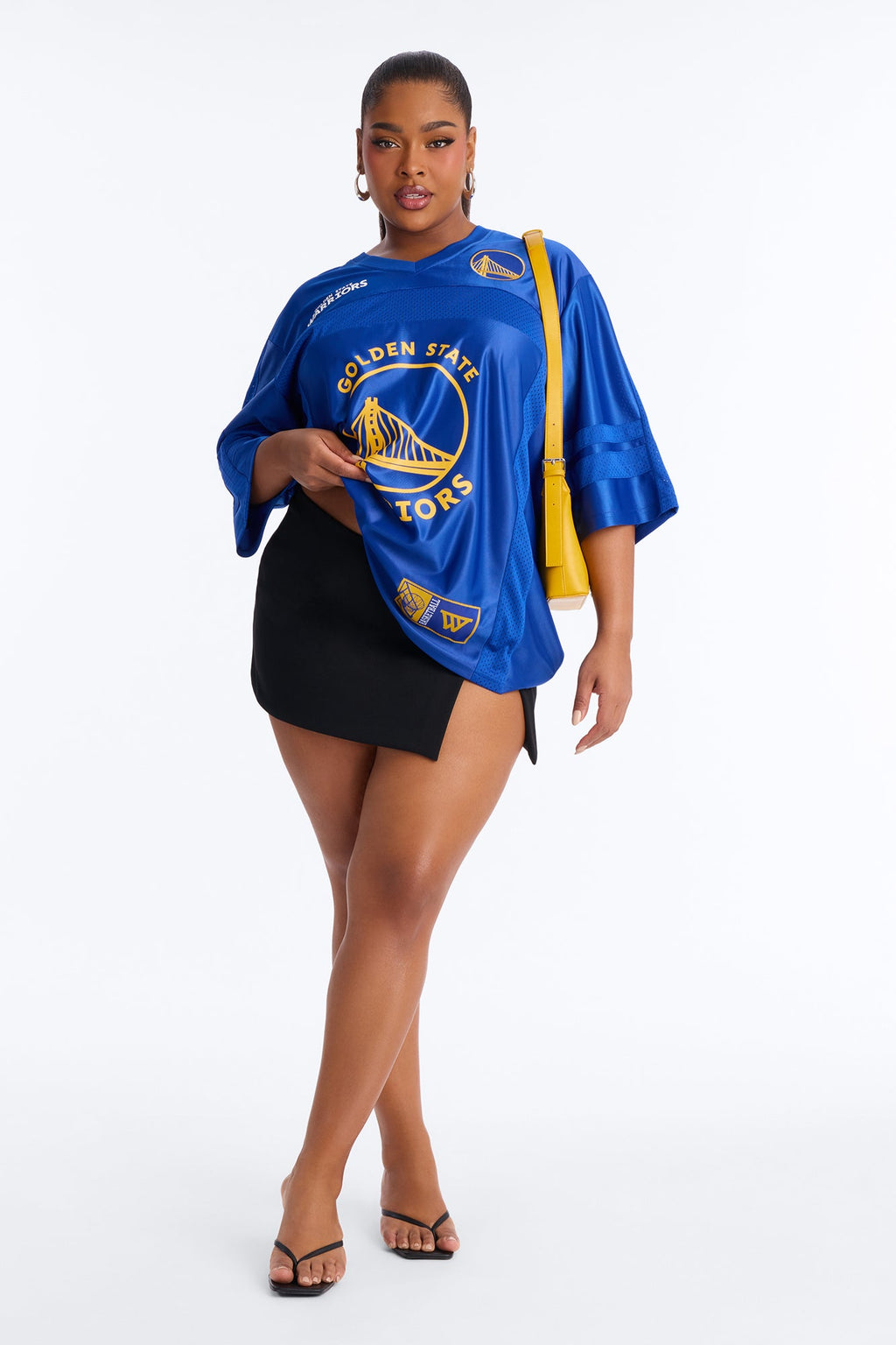 NBA Warriors Oversized Mesh Tee - Royal