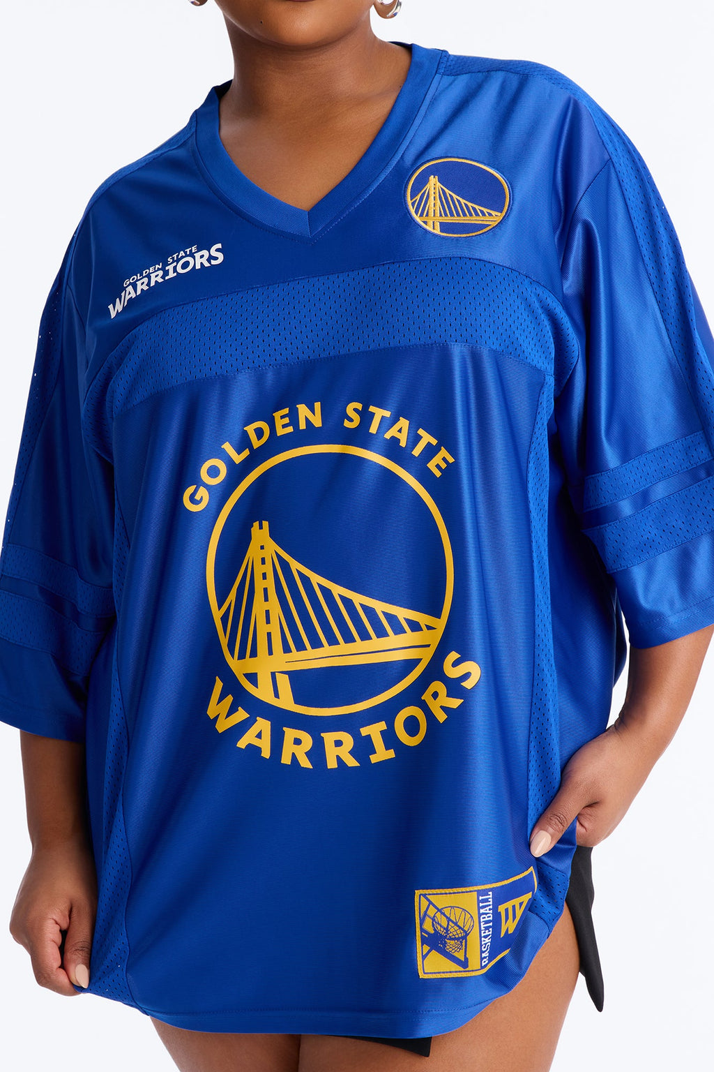 NBA Warriors Oversized Mesh Tee - Royal
