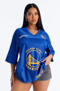 NBA Warriors Oversized Mesh Tee - Royal