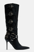 On The Rocks Knee High Boots - Black