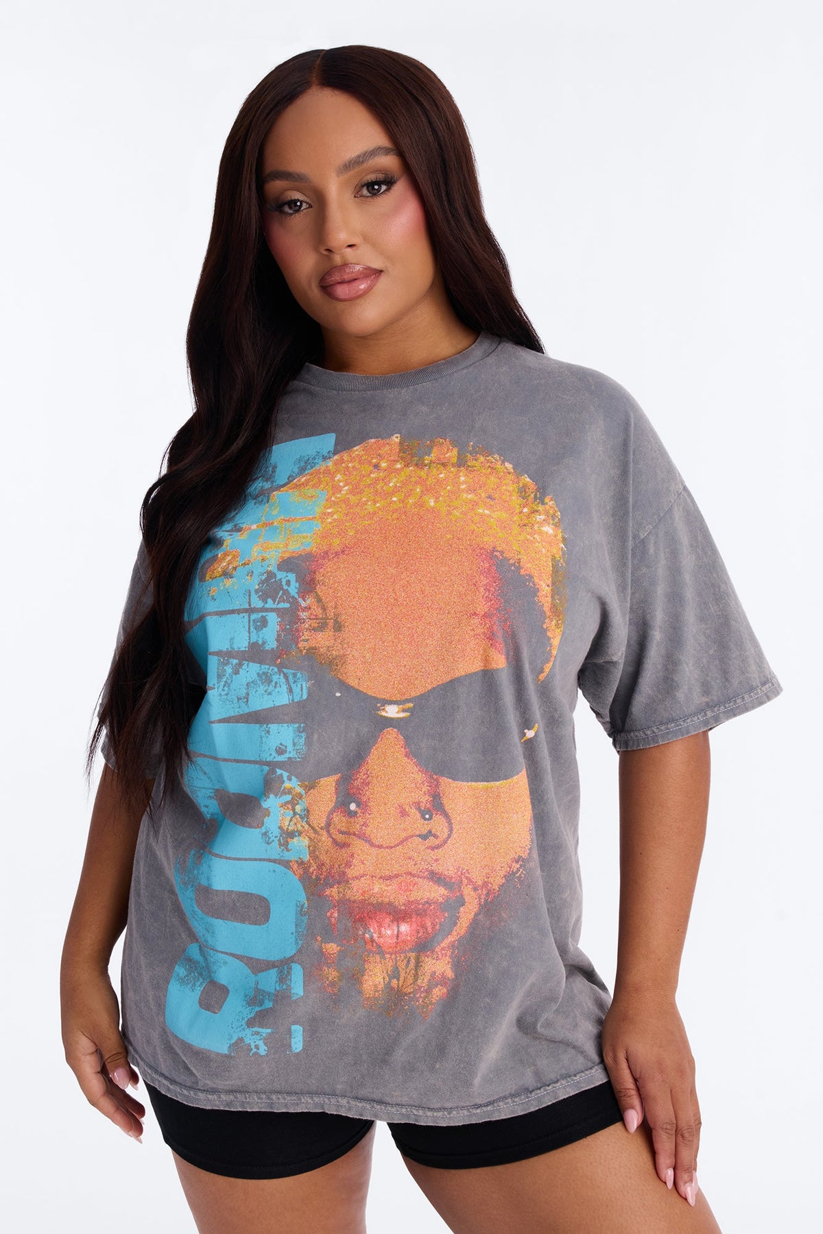Dennis Rodman Vertical Washed Tee - Dark Grey