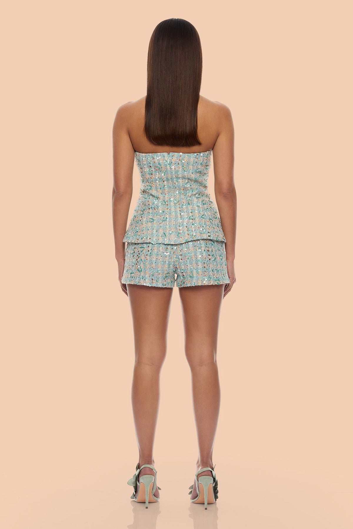 Maeve Embellished Tweed Short Set - Mint