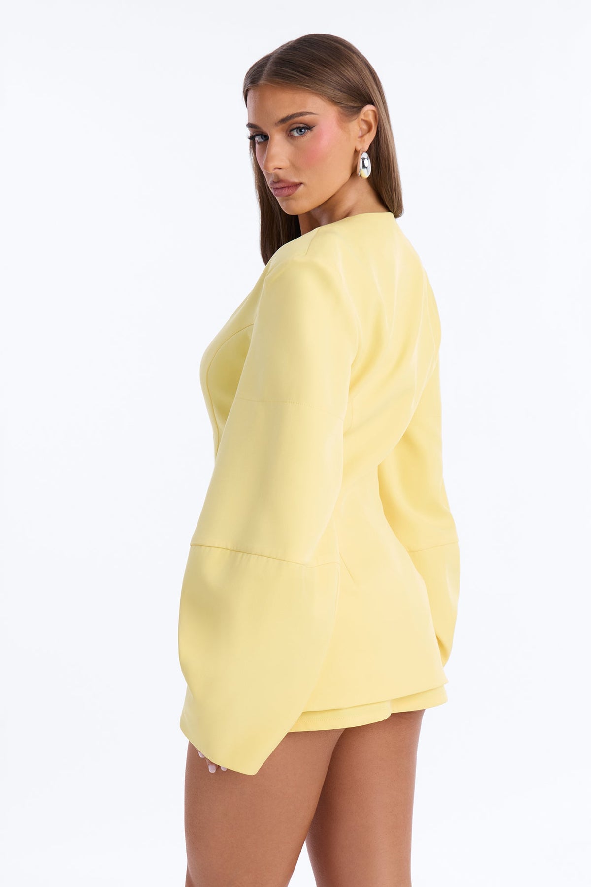 Sweet & Smart Barrel Sleeve Blazer - Butter Yellow