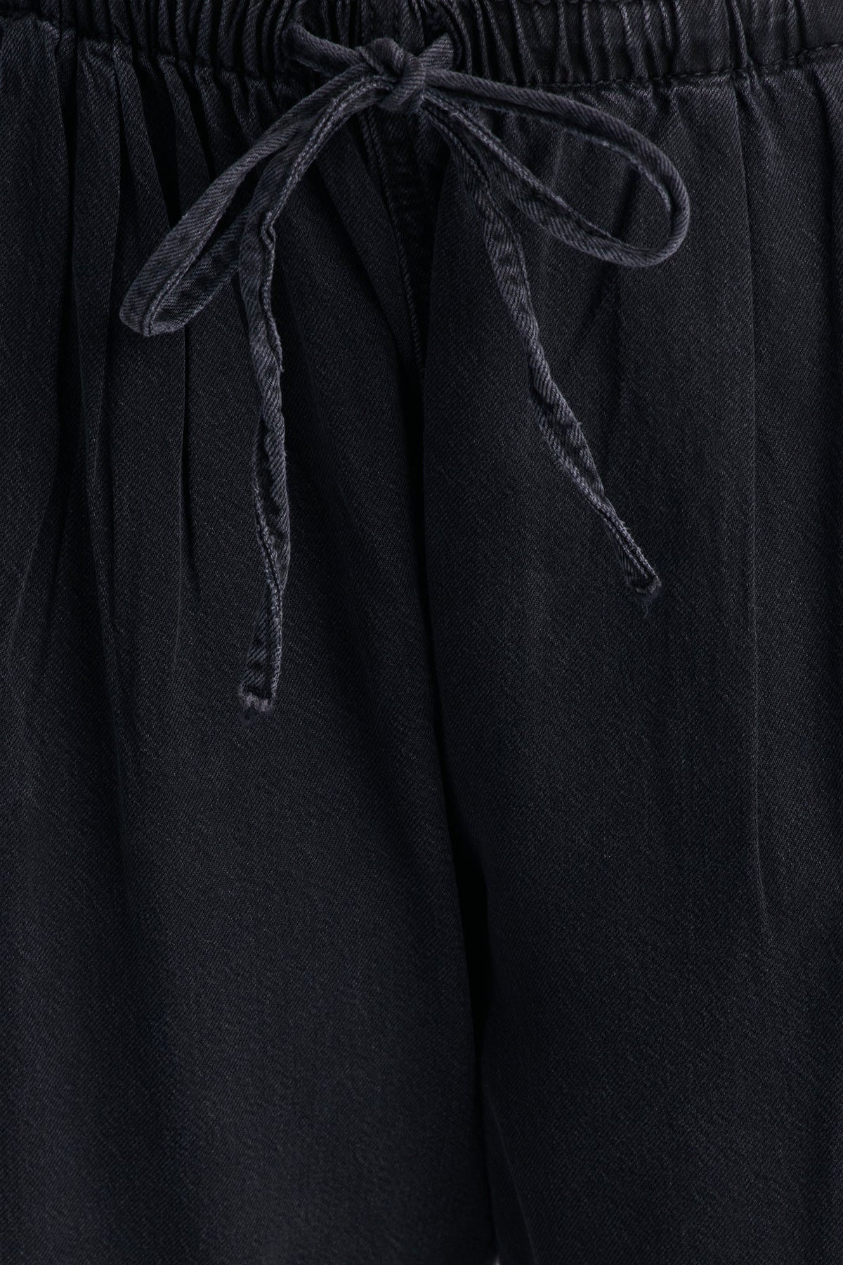 Baeside Tie Waist Wide Leg Jeans - Black