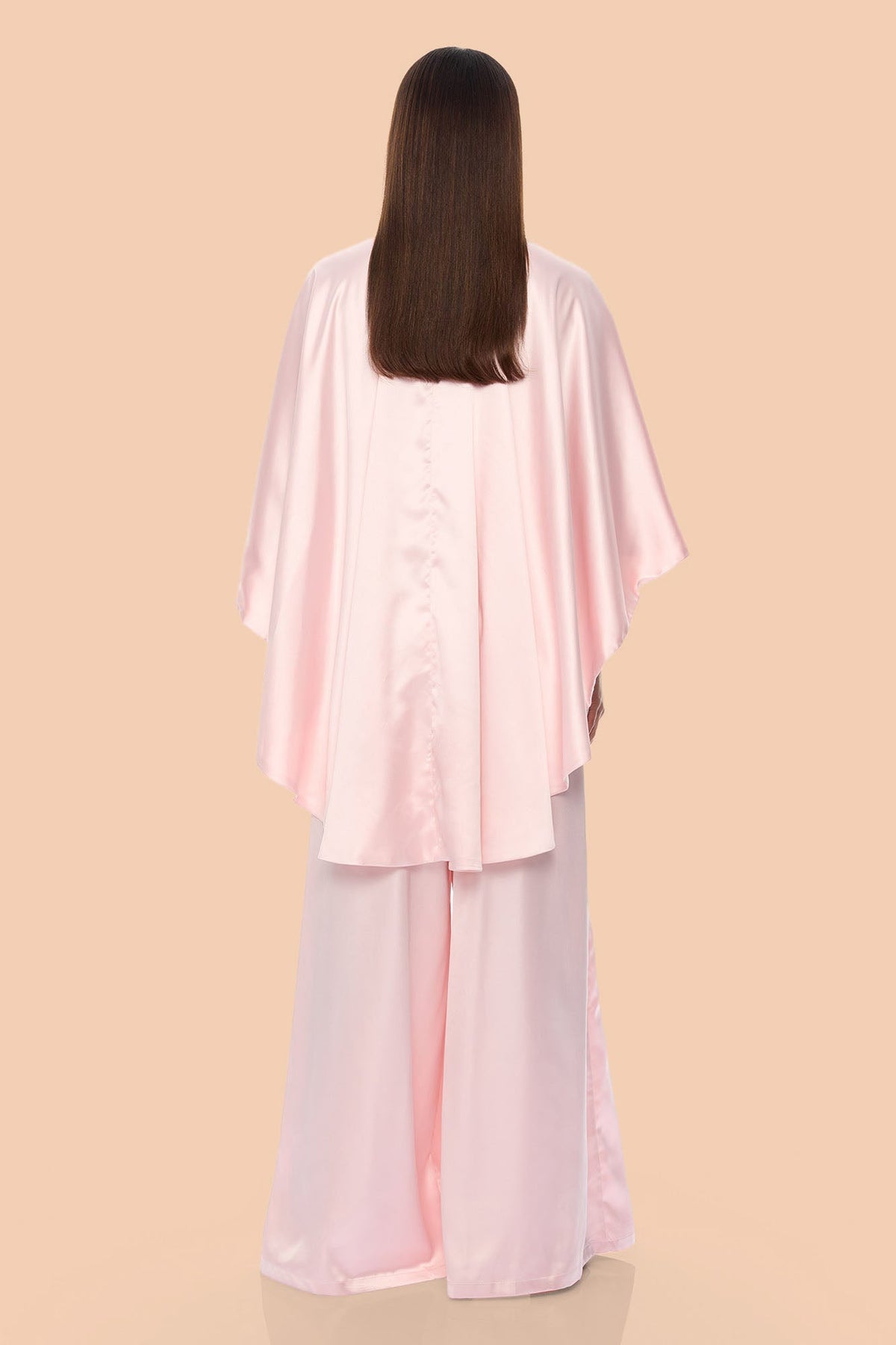 Zarah Draped Satin Pant Set - Light Pink