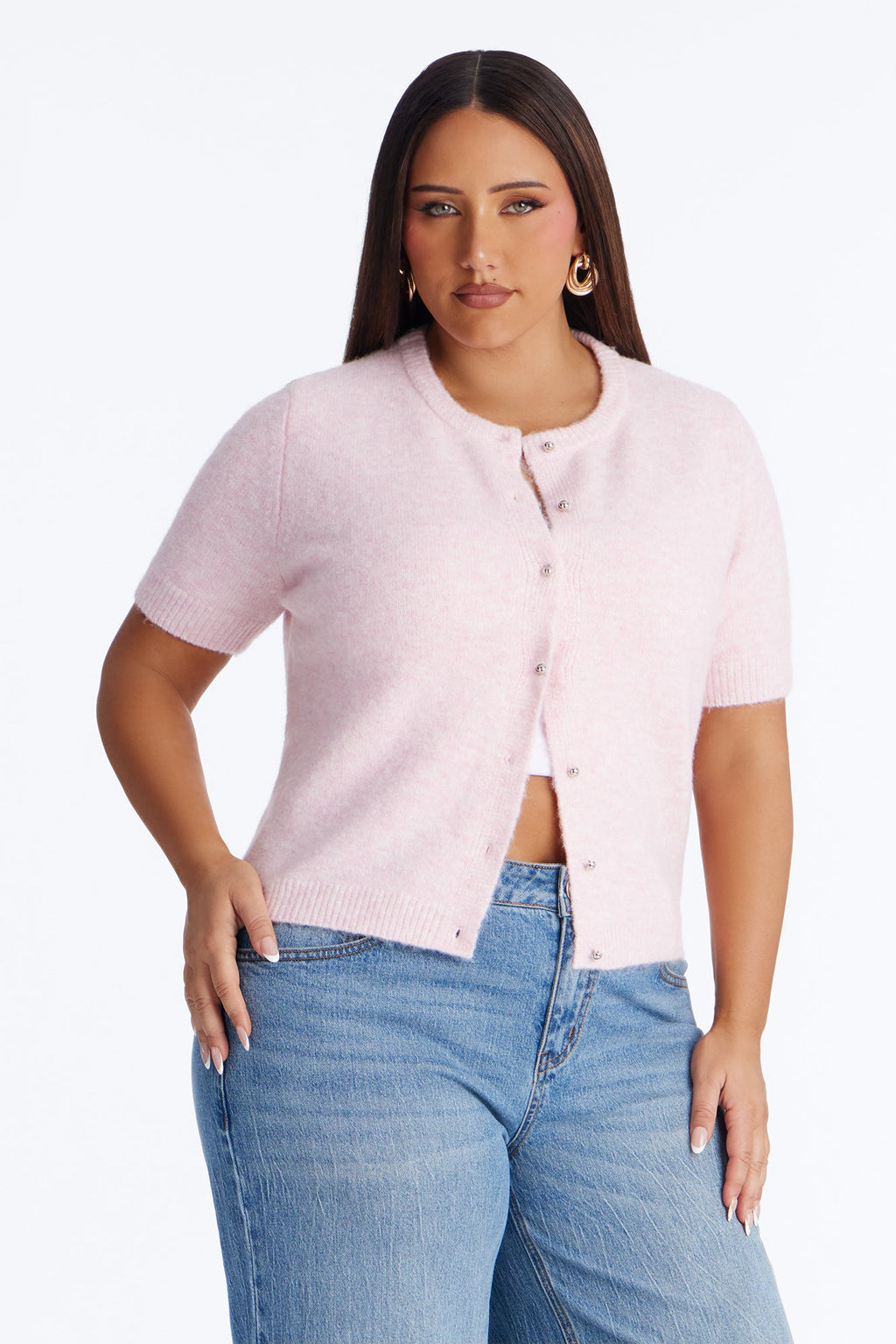 Sunday Brunch Sweater Top - Light Pink