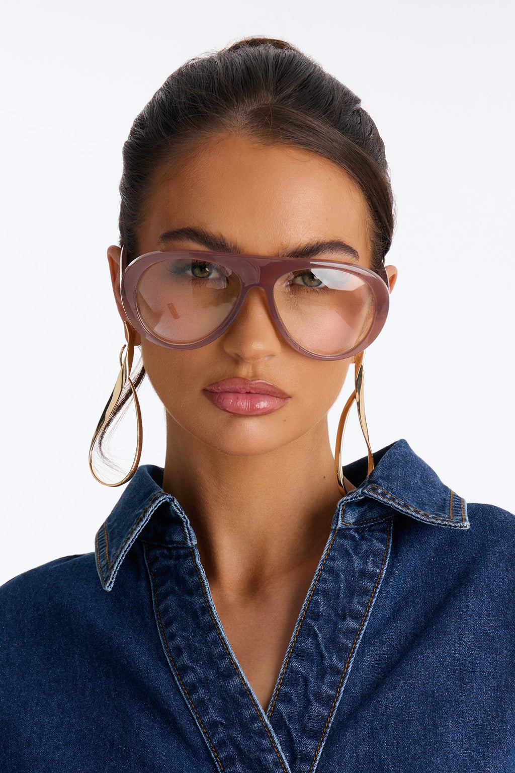 Rose View Glasses - Clear/Nude