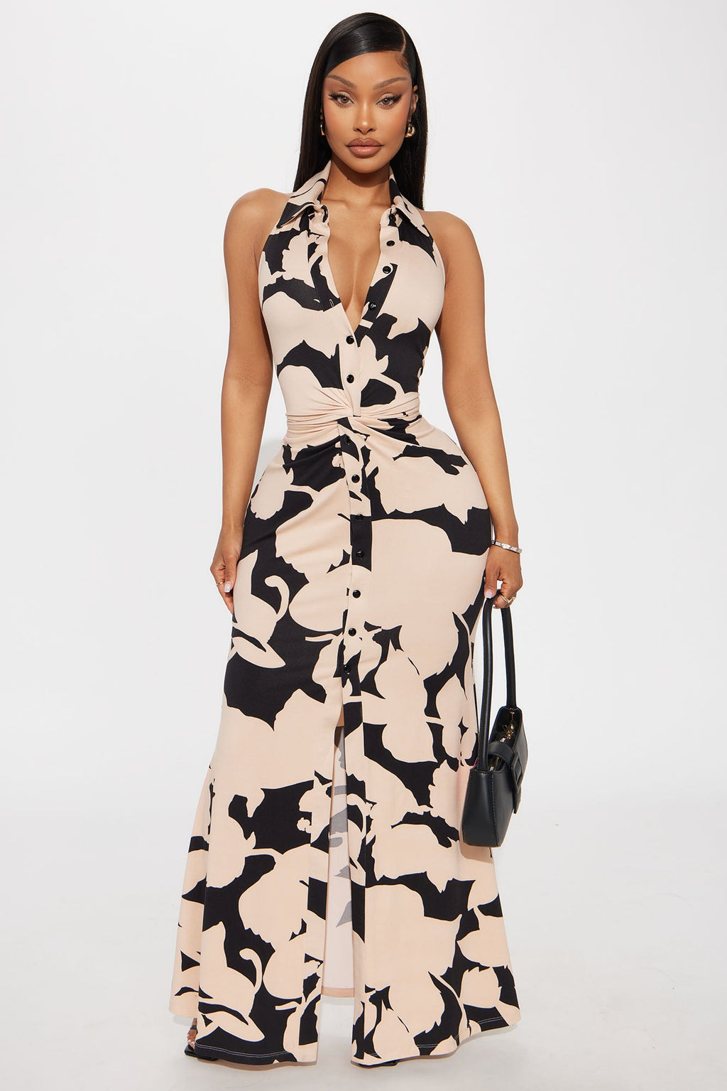 Isabelle Sleeveless Maxi Dress - Black/combo