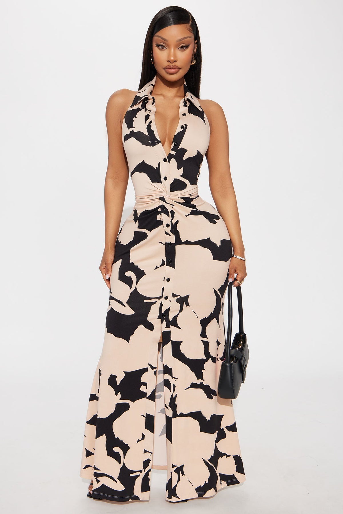 Isabelle Sleeveless Maxi Dress - Black/combo