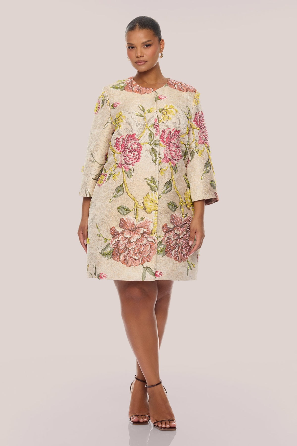 Riannon Jacquard Jacket - Taupe