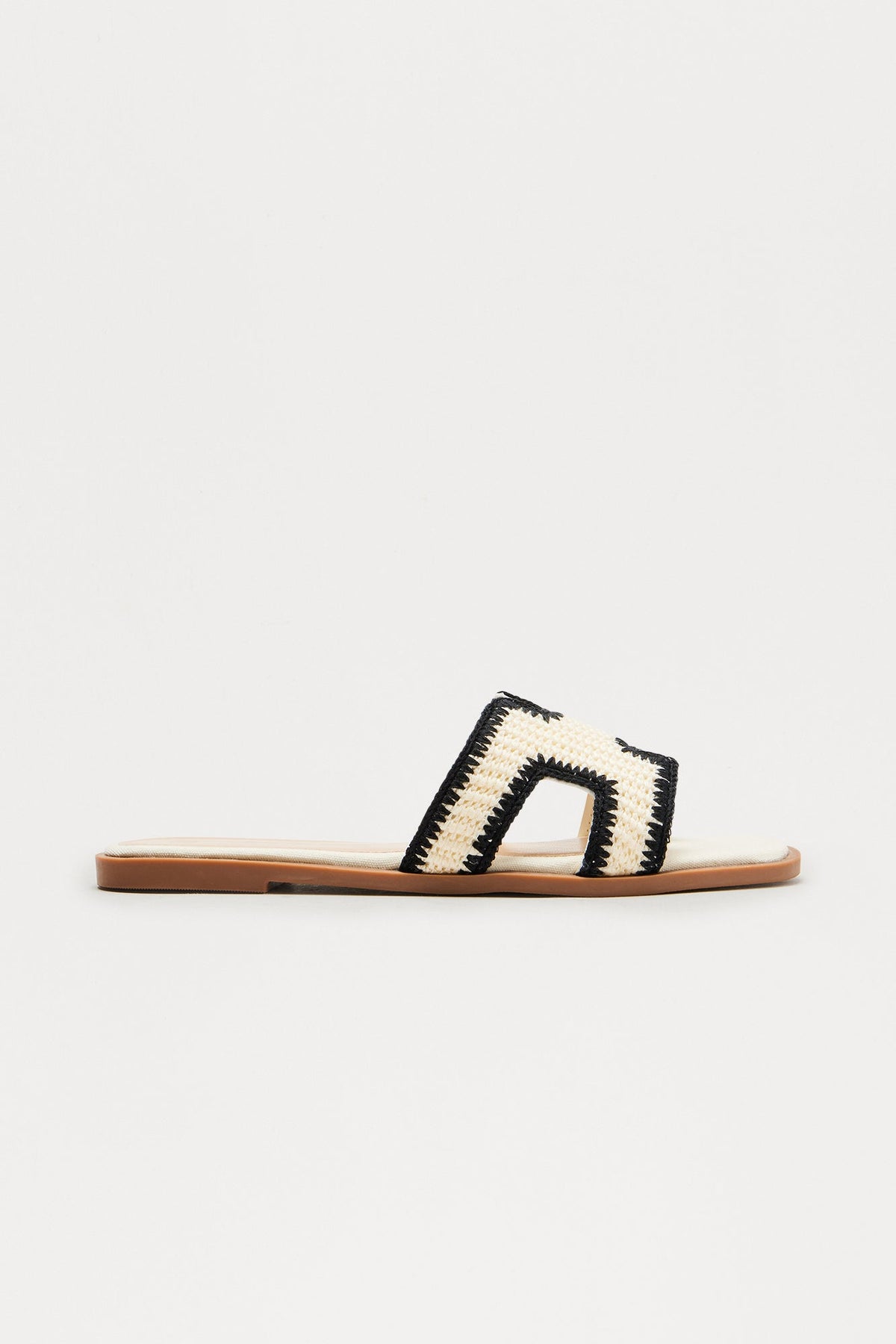 Luke Crochet Slip On Sandals - Black/combo