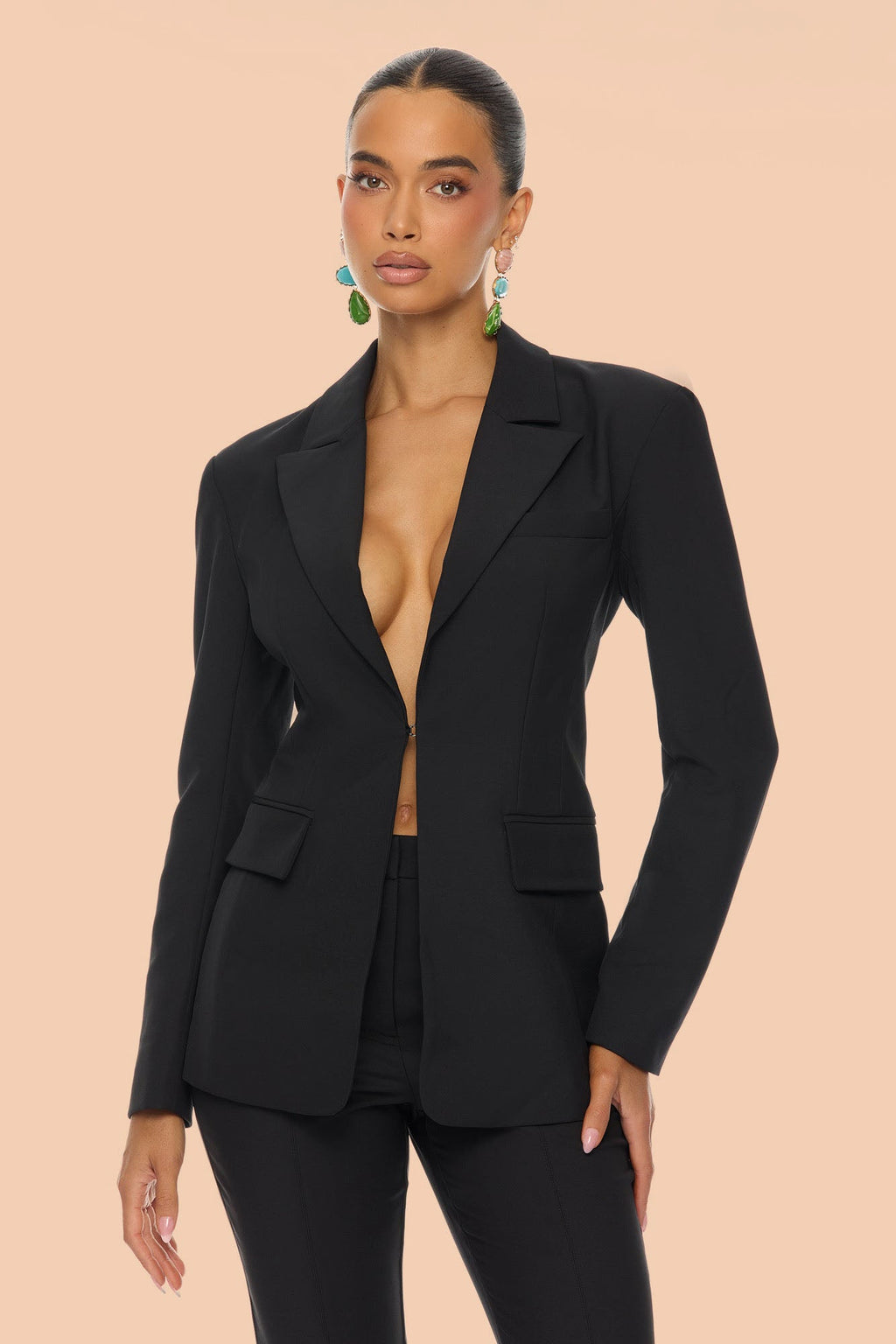 Daphne Blazer Pant Set - Black