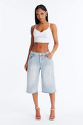 Better Like This Culotte Jeans - Light Wash