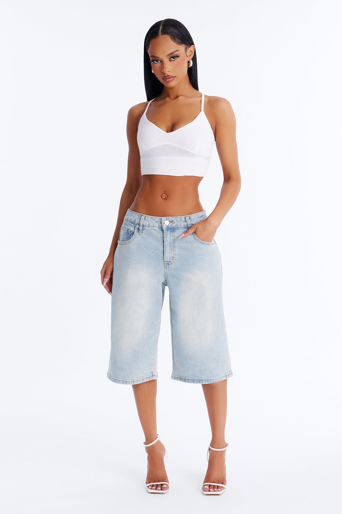 Better Like This Culotte Jeans - Light Wash