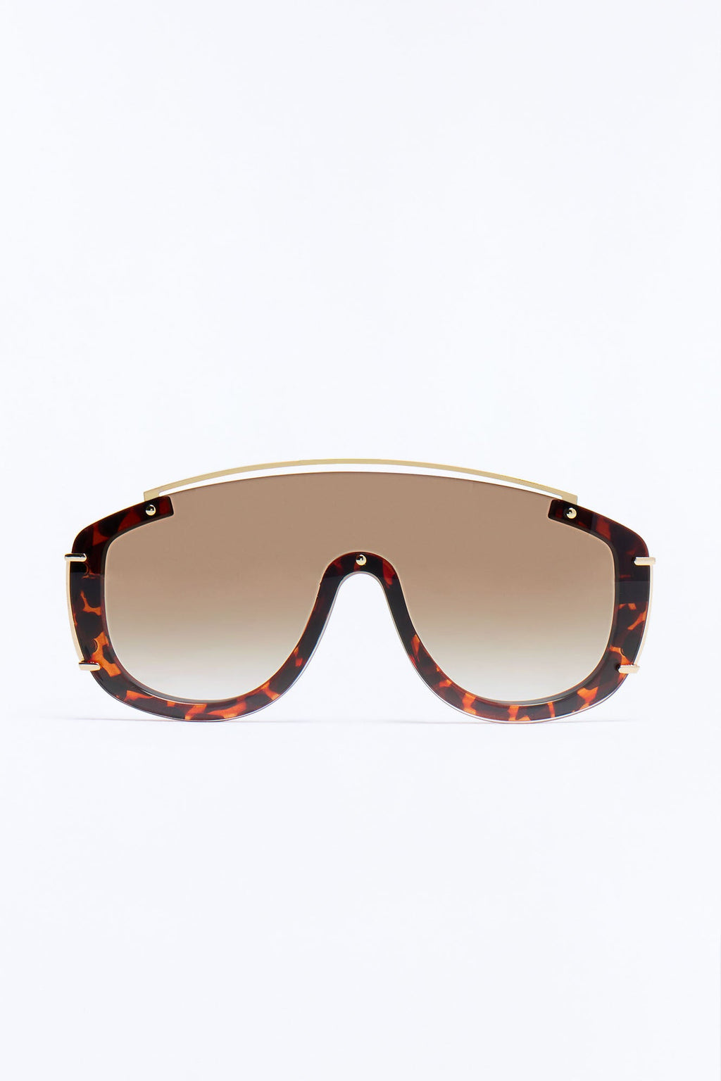 Keep Them Cute Shield Sunglasses - Tortoise