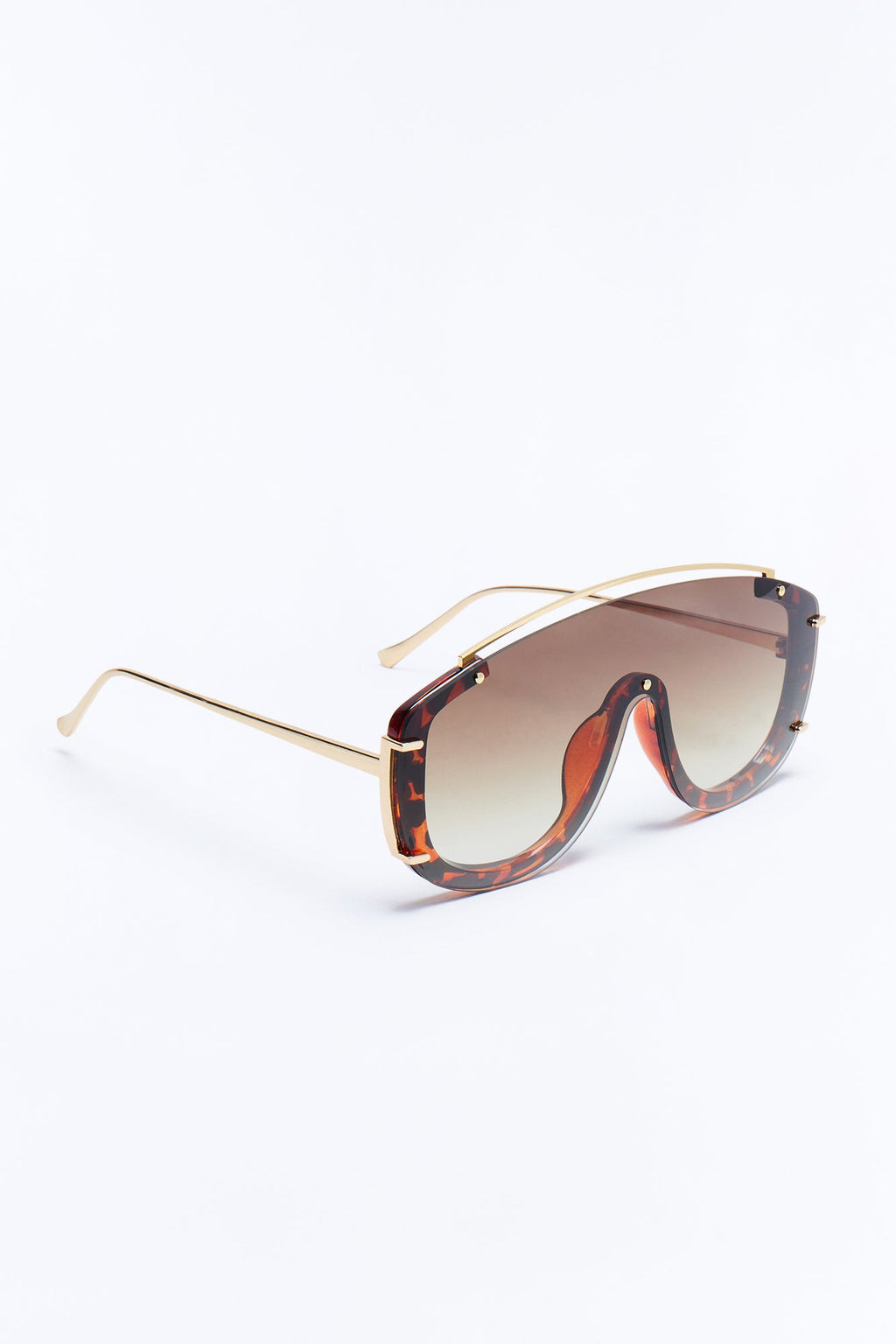 Keep Them Cute Shield Sunglasses - Tortoise