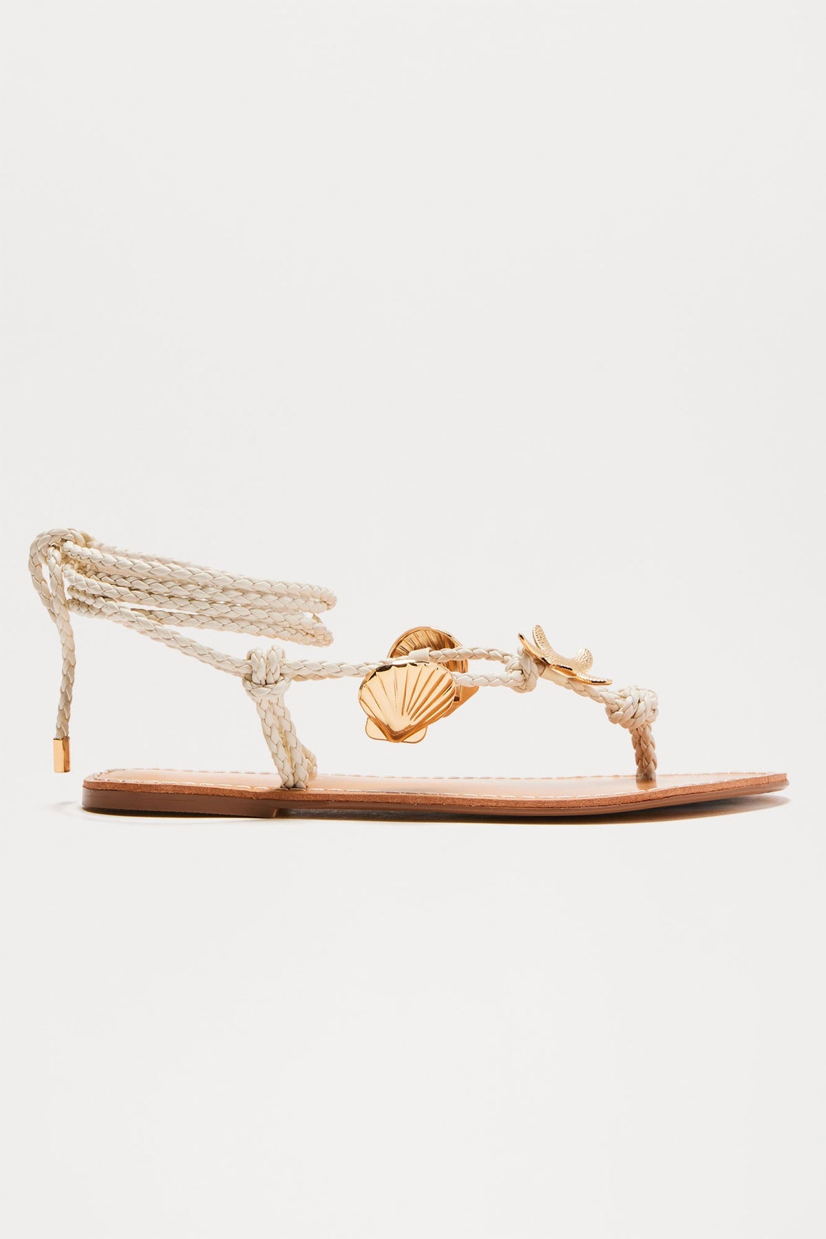 Tidal Waves Wrap Up Sandals - Cream