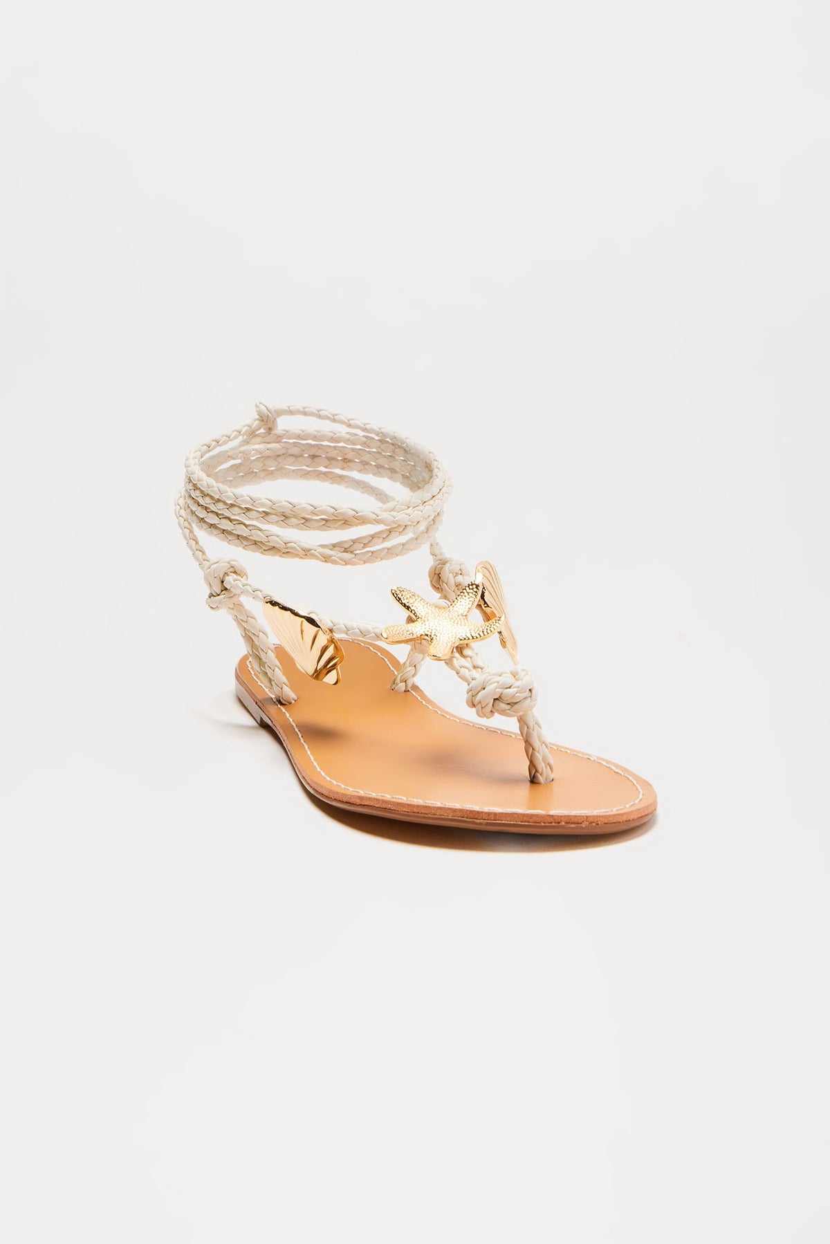 Tidal Waves Wrap Up Sandals - Cream