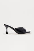 Kaden Faux Leather Mules - Black