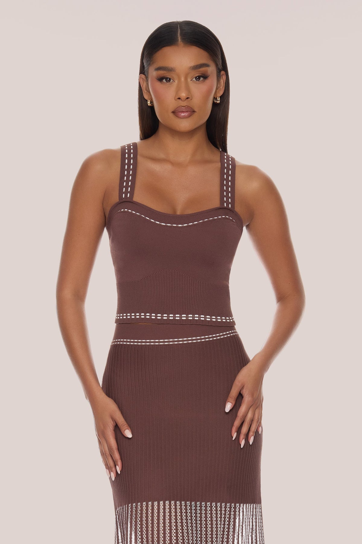 Weekend Dreaming Skirt Set - Brown