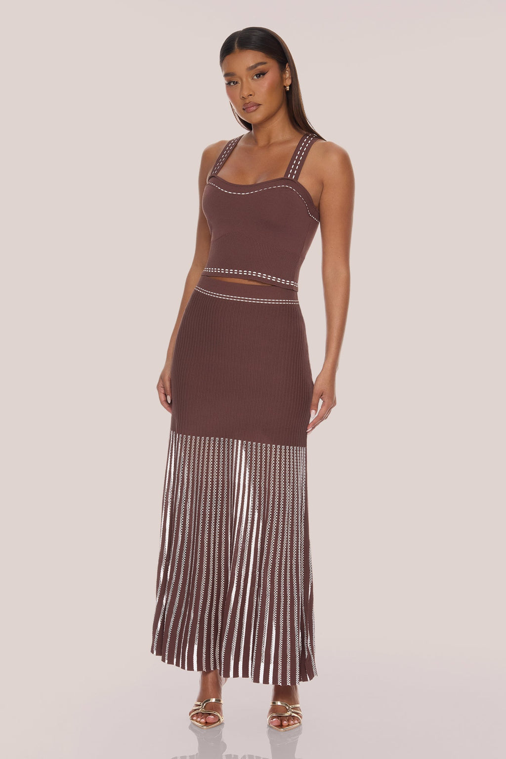 Weekend Dreaming Skirt Set - Brown