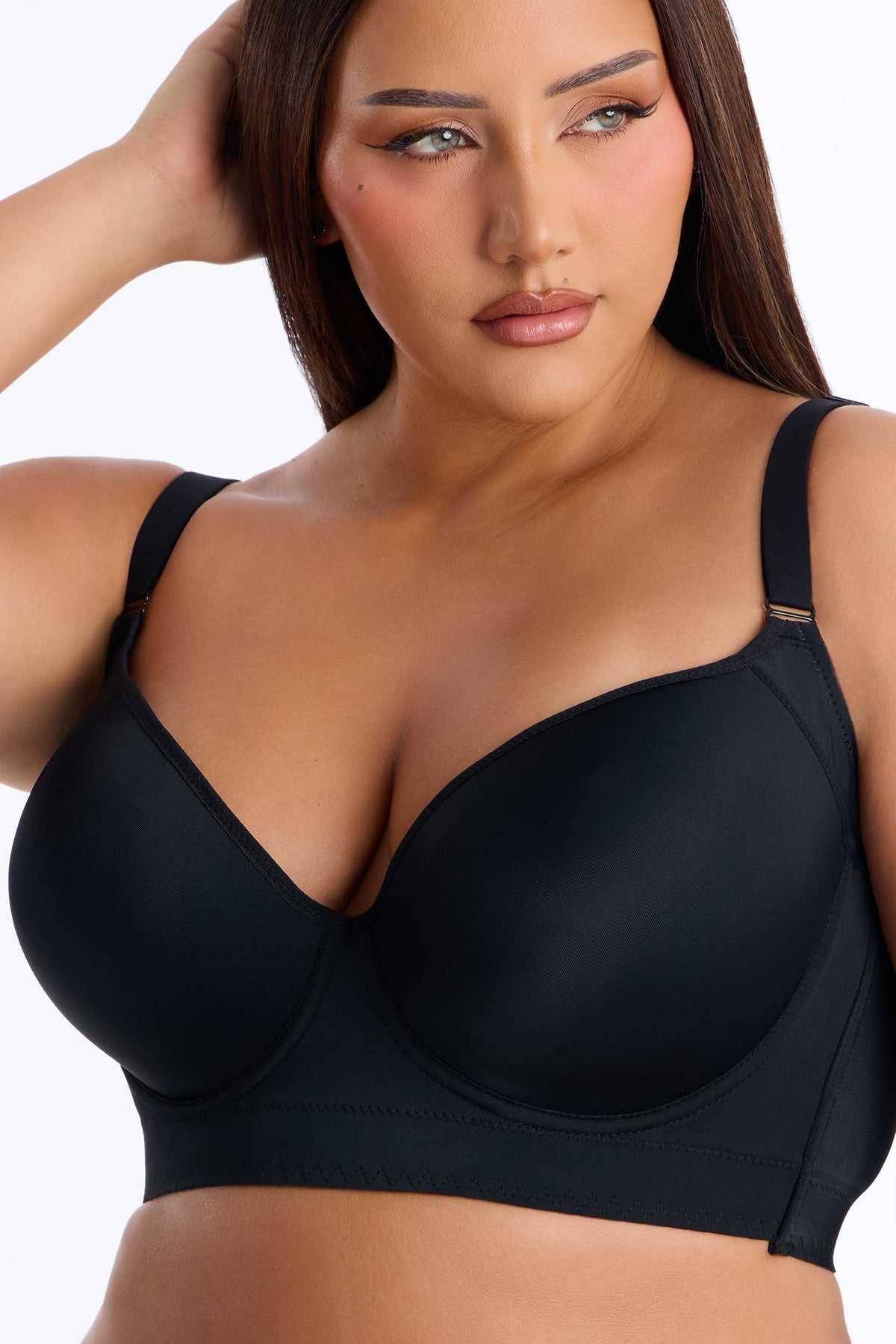 Supportive Underwire Lightly Padded Full Coverage Bra - Black