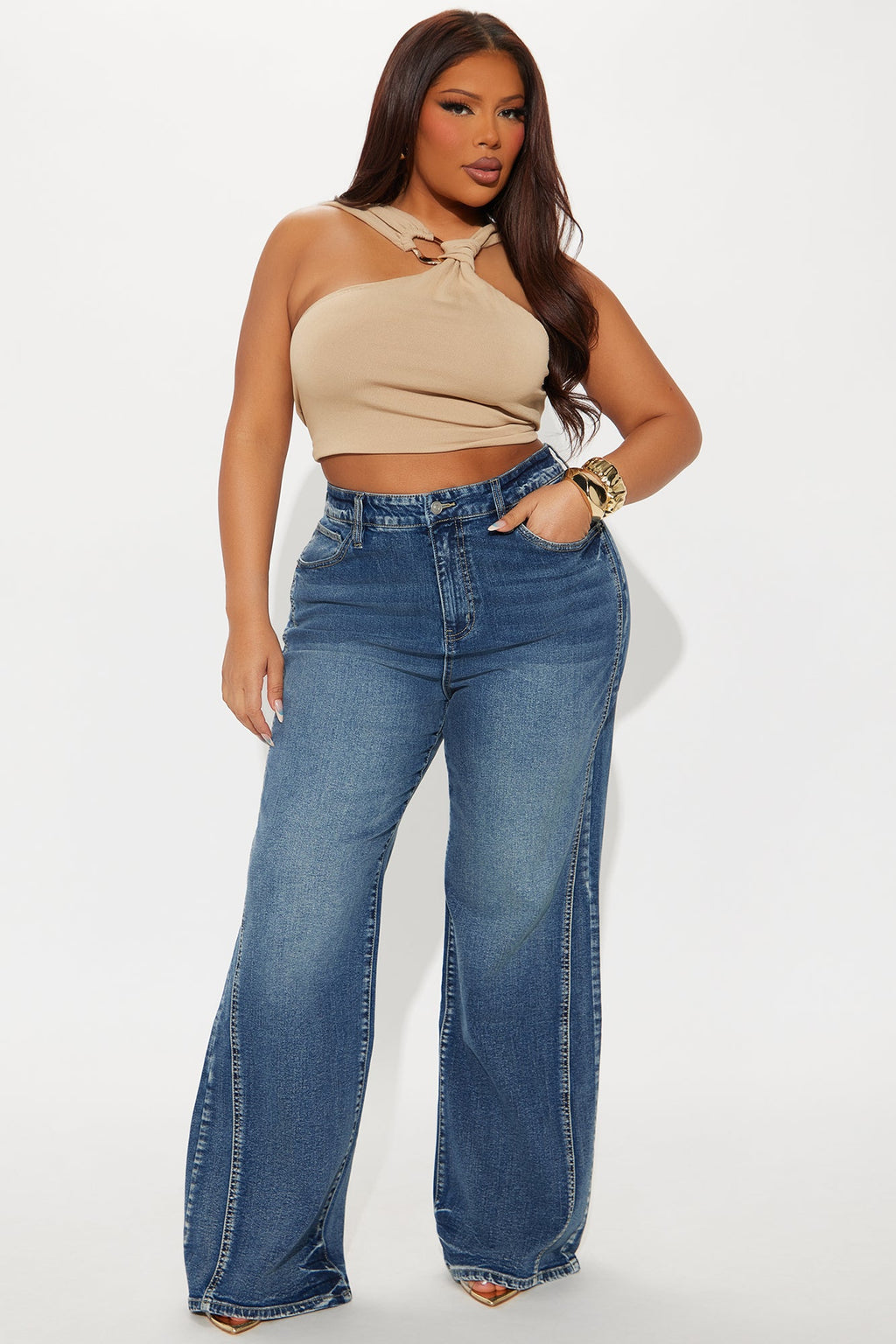 Upper West High Rise Stretch Flare Jeans - Dark Wash