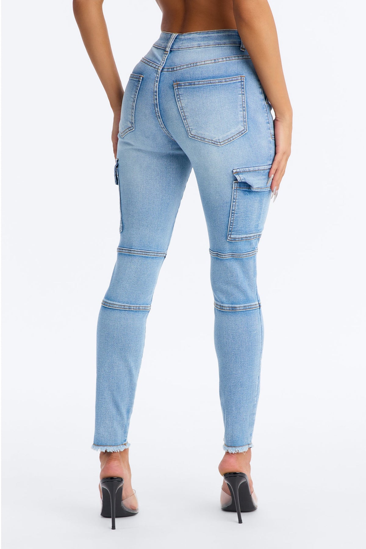 Guilty Pleasure Cargo Skinny Jeans - Light Wash