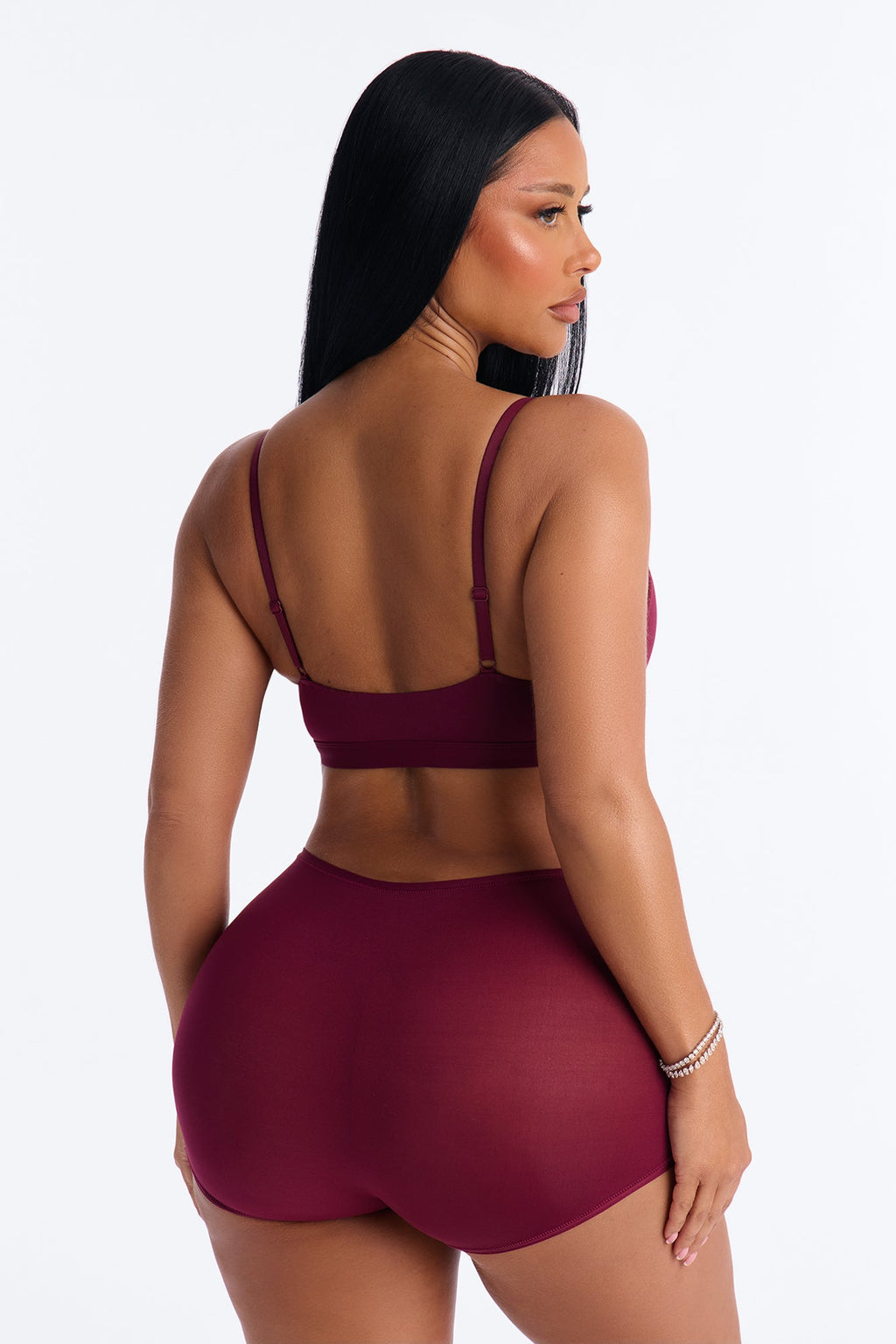 Light As A Feather Microfiber Scoop Bralette - Wine