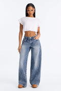 So Noughties Baggy Wide Leg Jeans - Medium Wash