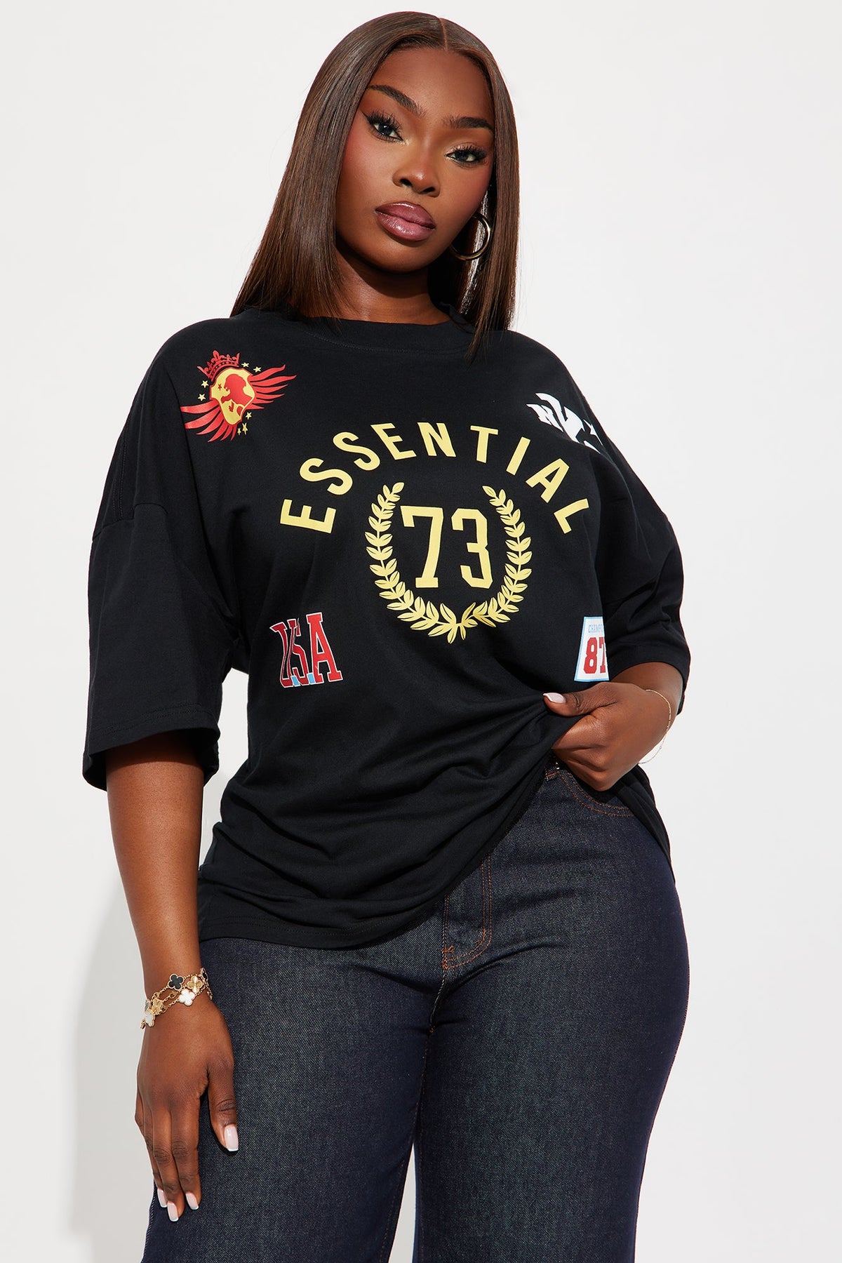 Essential 73 Washed Tee - Black