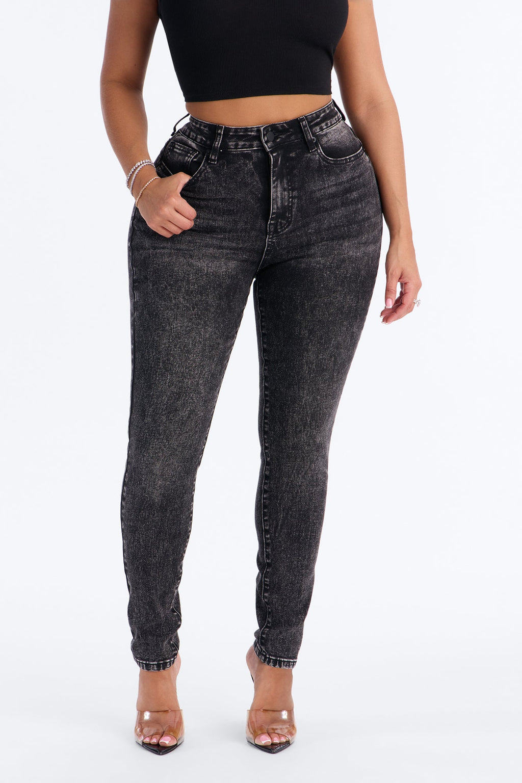 Tall San Diego Sculpting High Rise Stretch Skinny Jeans - Black