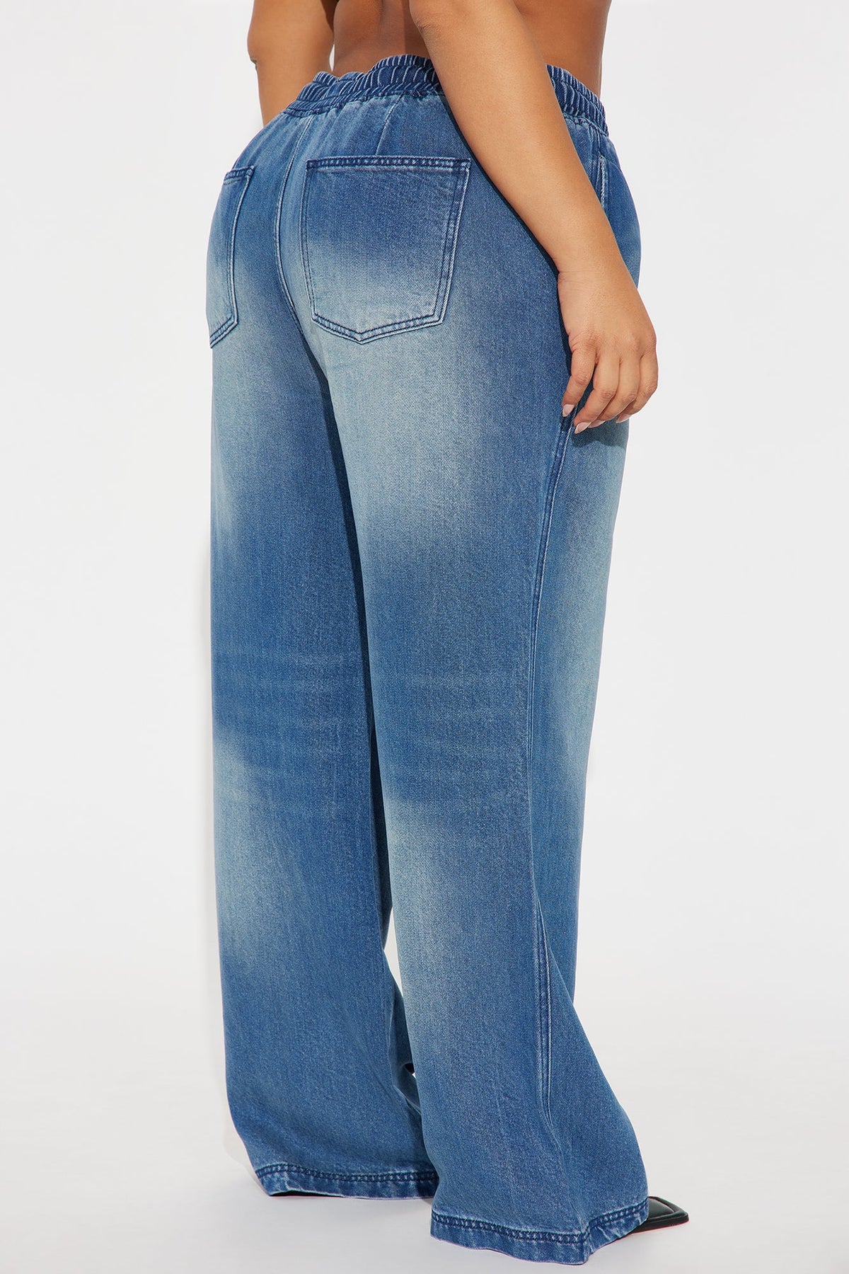 Ocean Drive Drapey Wide Leg Jeans - Medium Wash