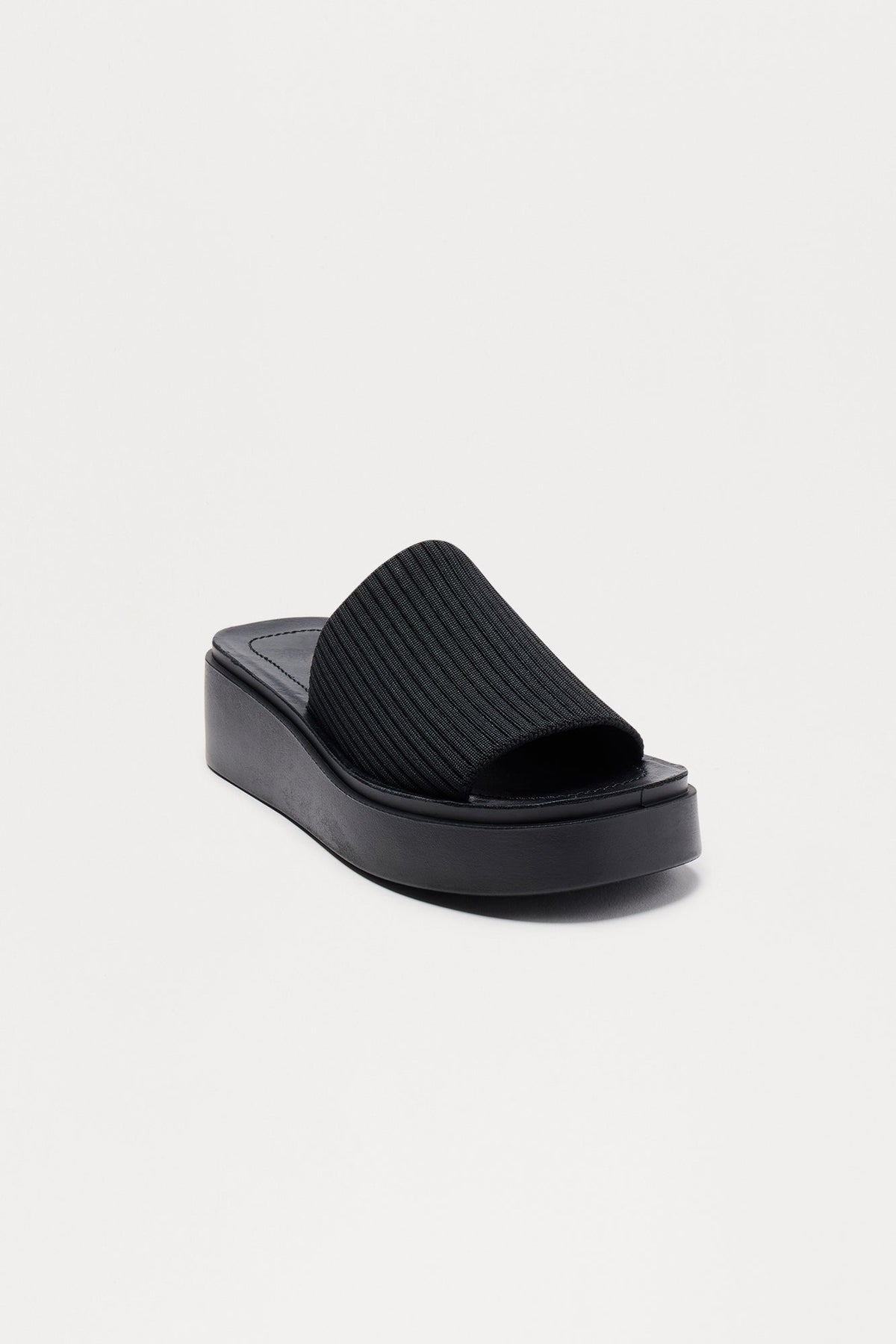Missie Faux Leather Platform Sandals - Black