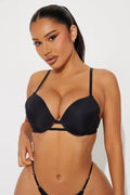 Nova Microfiber Extreme Push Up Bra - Black