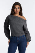 Dany Off Shoulder Sweater - Charcoal