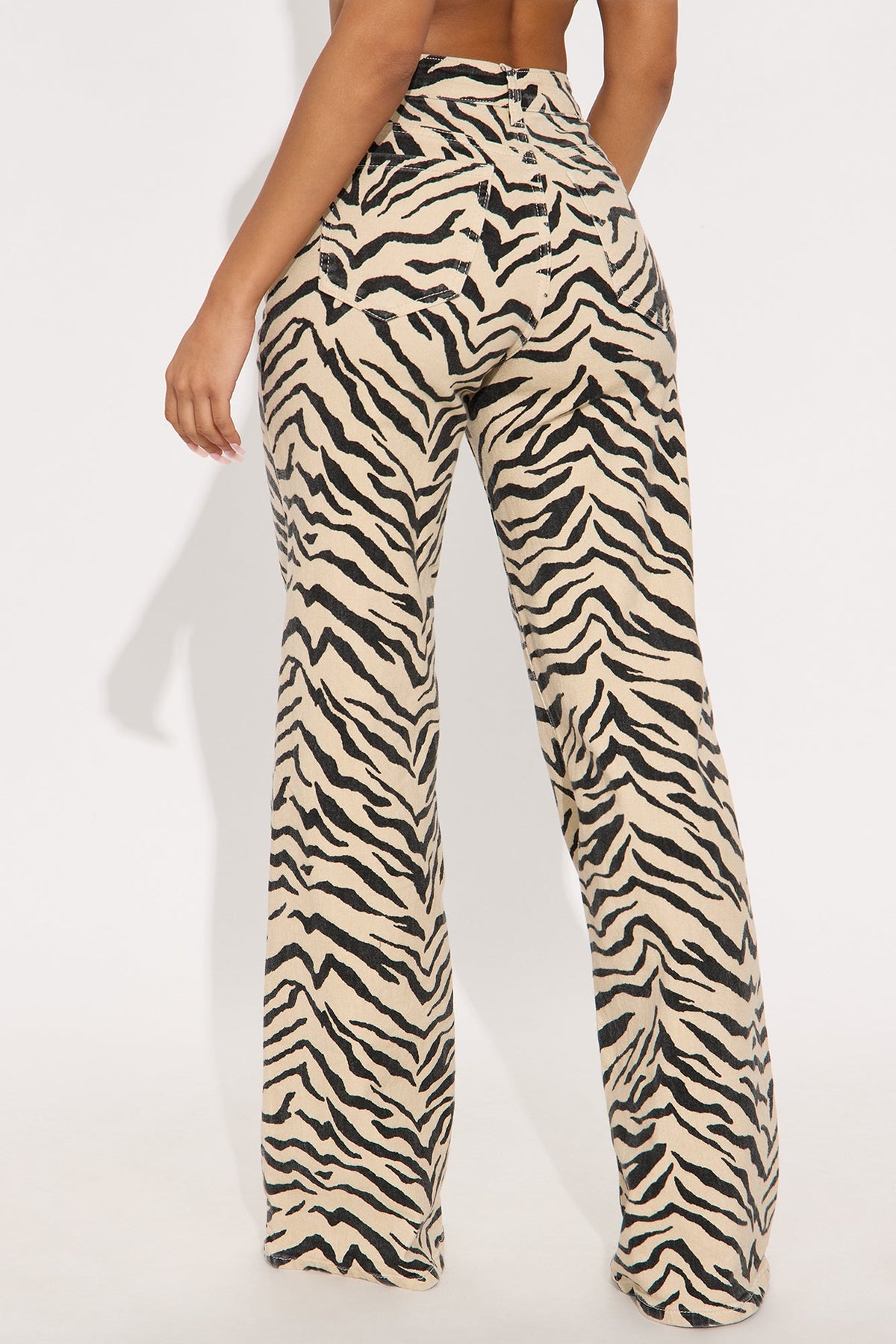 Tall Savanna High Rise Printed Flare Jeans - Cream/combo