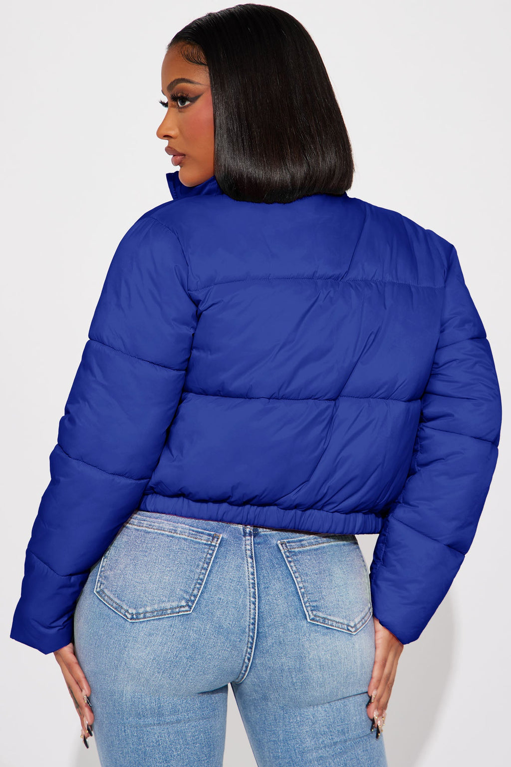 Name Your Game Puffer Coat - CobaltBlue