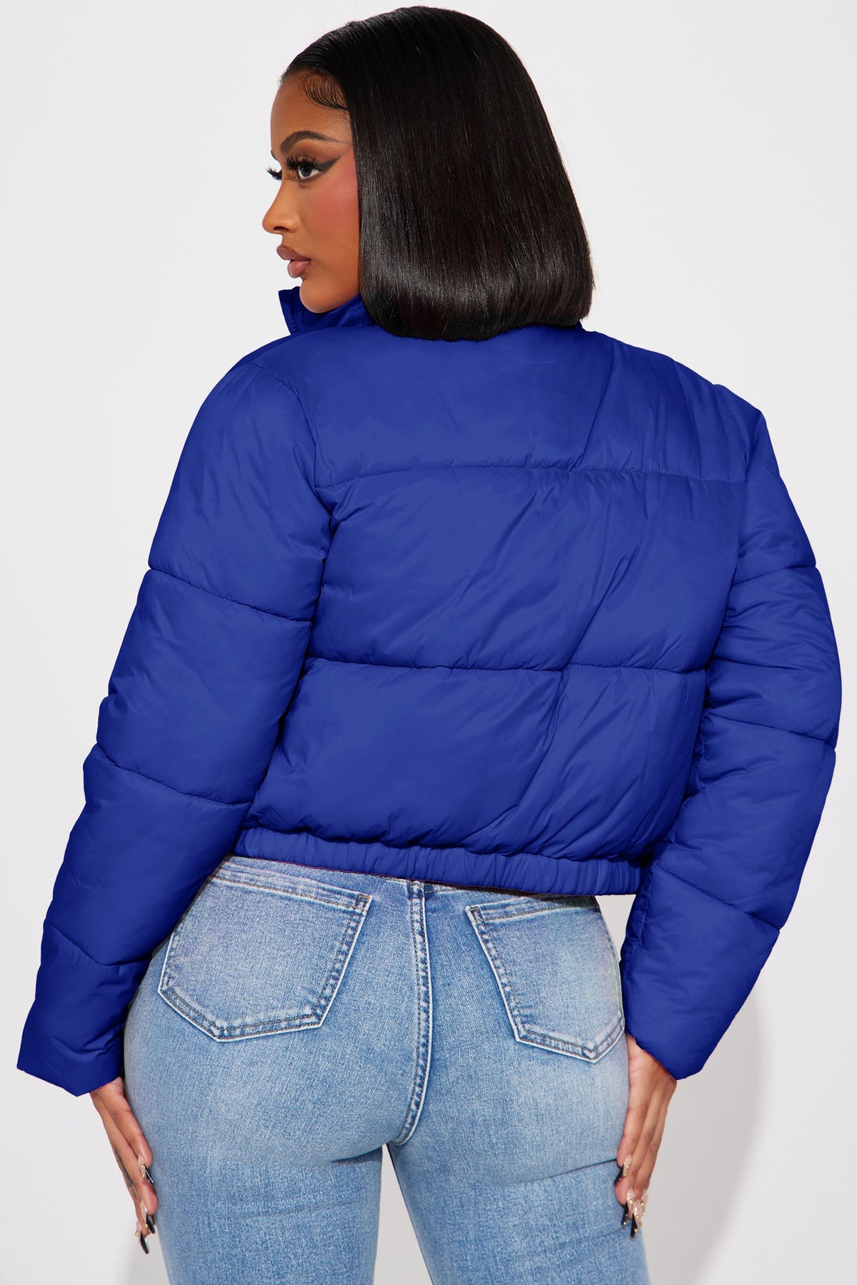 Name Your Game Puffer Coat - CobaltBlue
