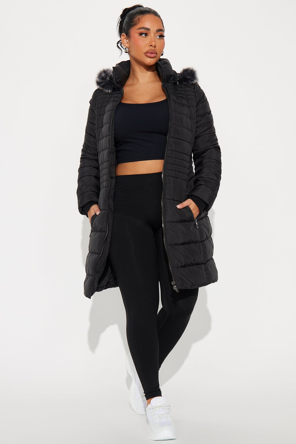 Caught In The Cold Puffer Coat - Black