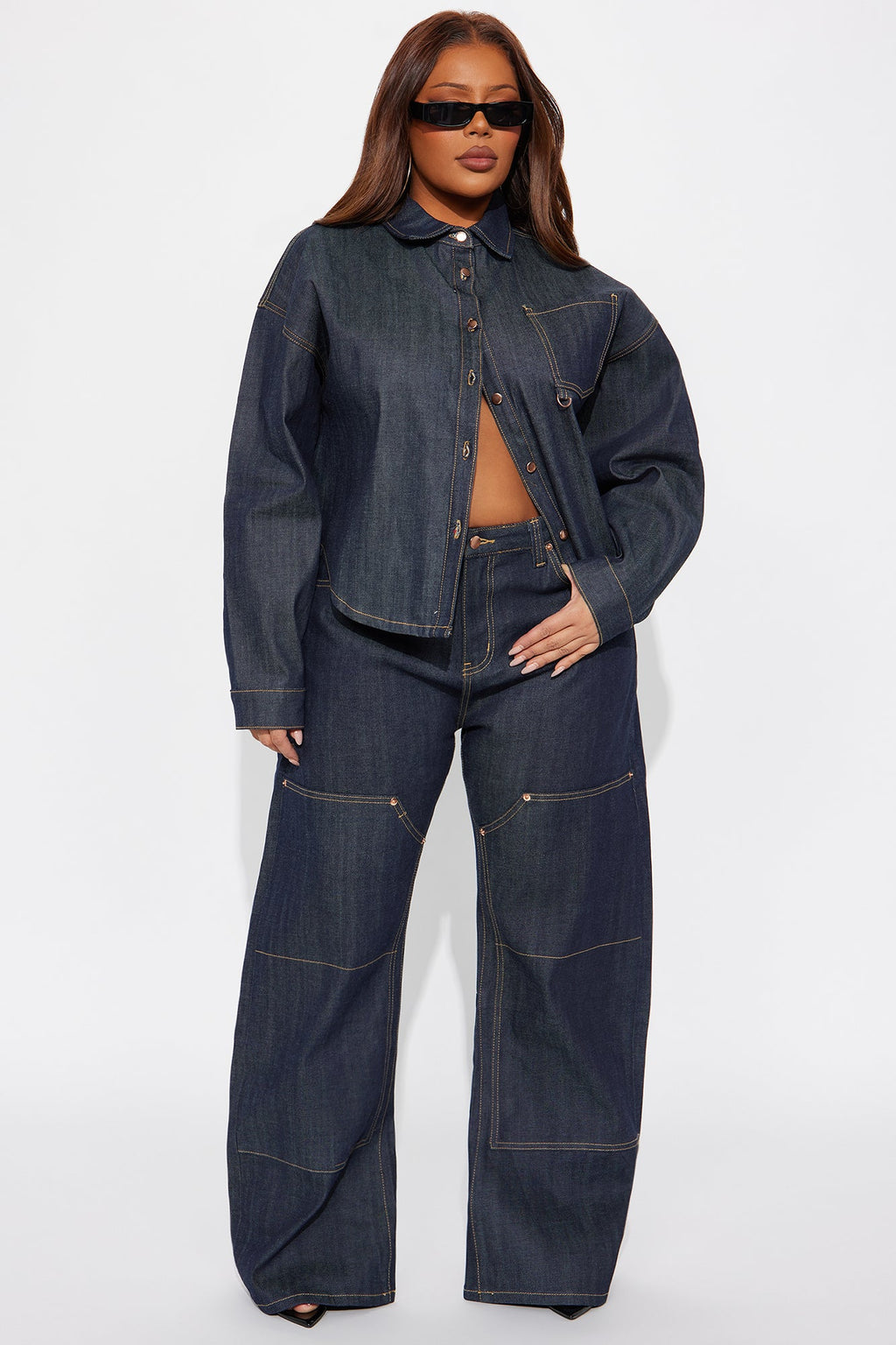 Premium Selvedge Utility Denim Jacket - Dark Denim