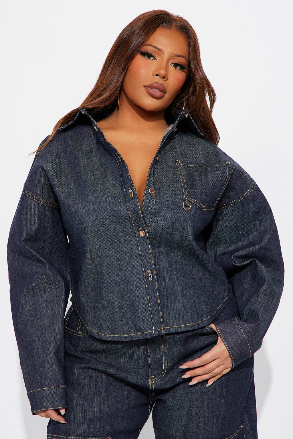 Premium Selvedge Utility Denim Jacket - Dark Denim
