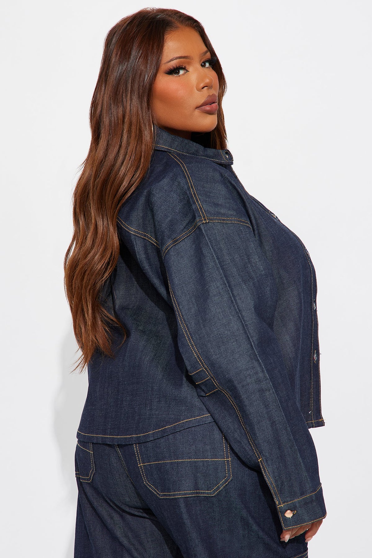 Premium Selvedge Utility Denim Jacket - Dark Denim